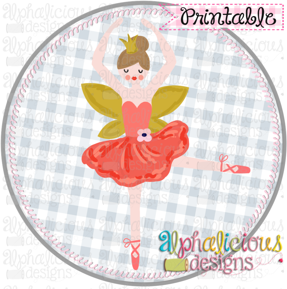 Fairy Ballerina Circle Design PNG
