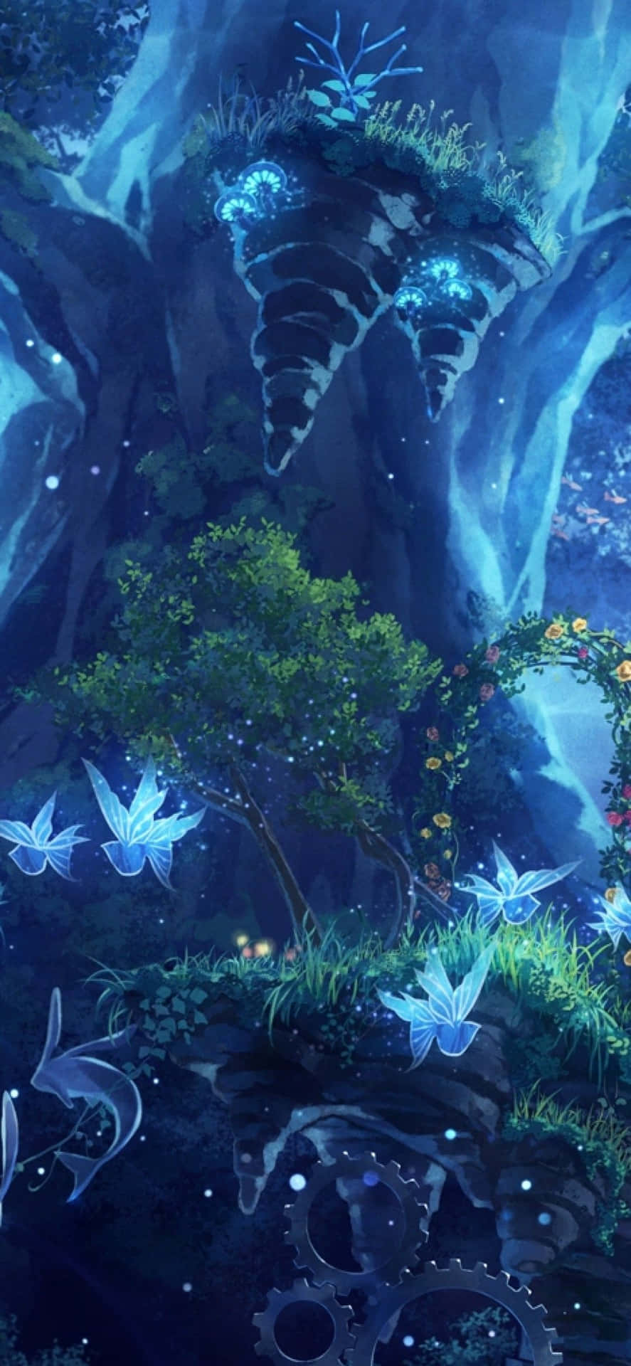 Blue Fairy Forest Wallpaper