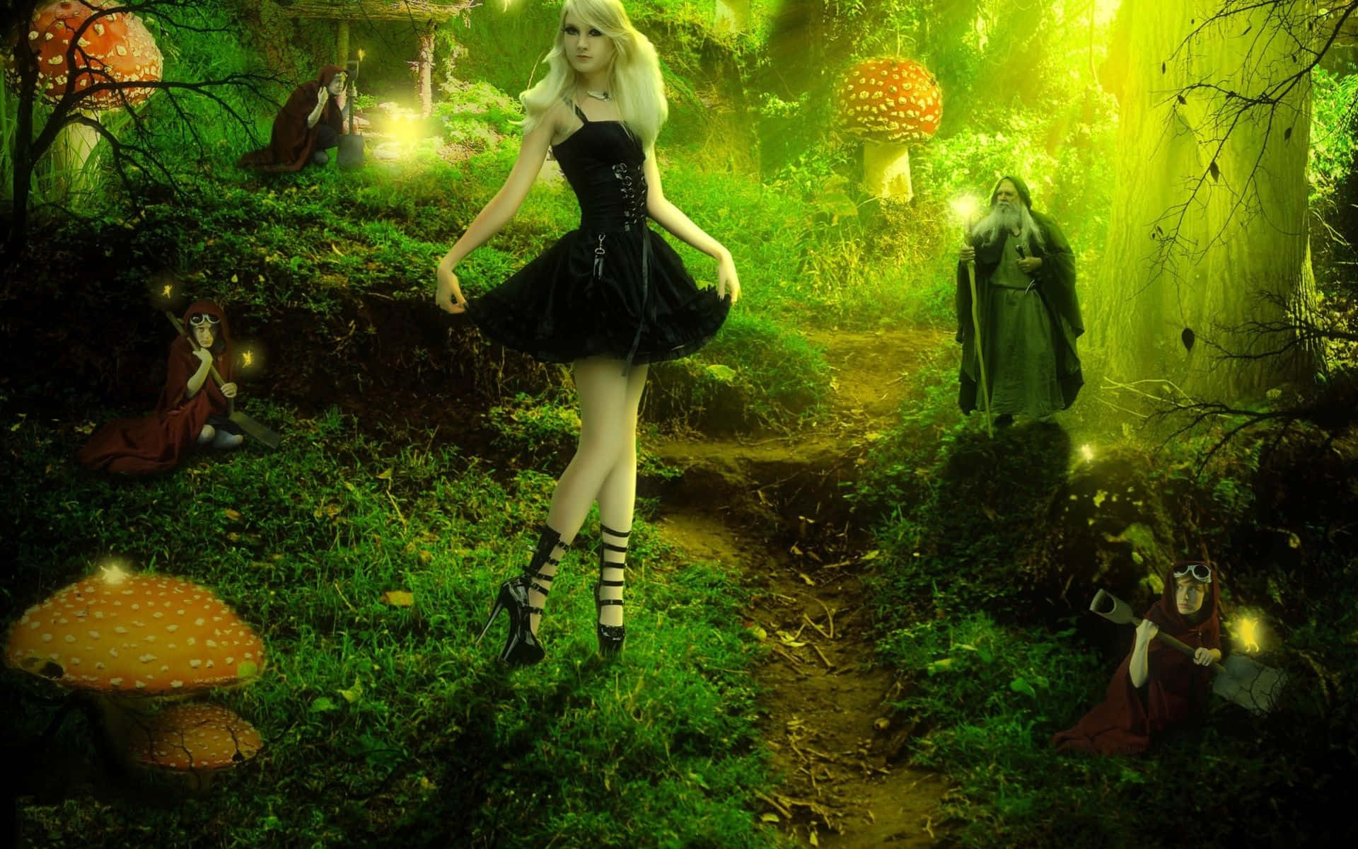 the magical and mystical Fairy Forest Wallpaper