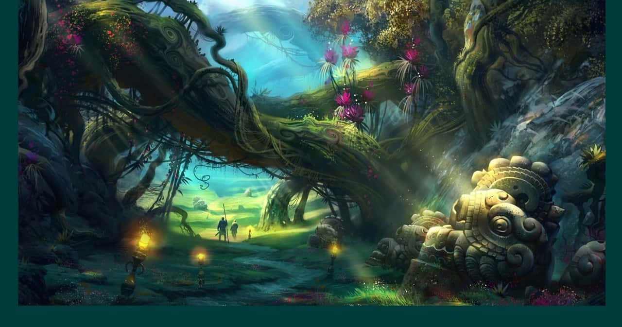 Fairy Forest Twisted Tree Wallpaper