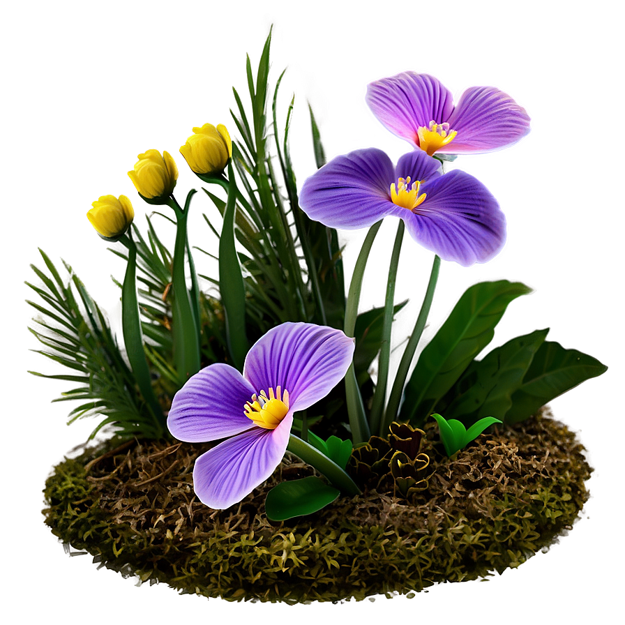 Fairy Garden Flowers Png 04292024 PNG
