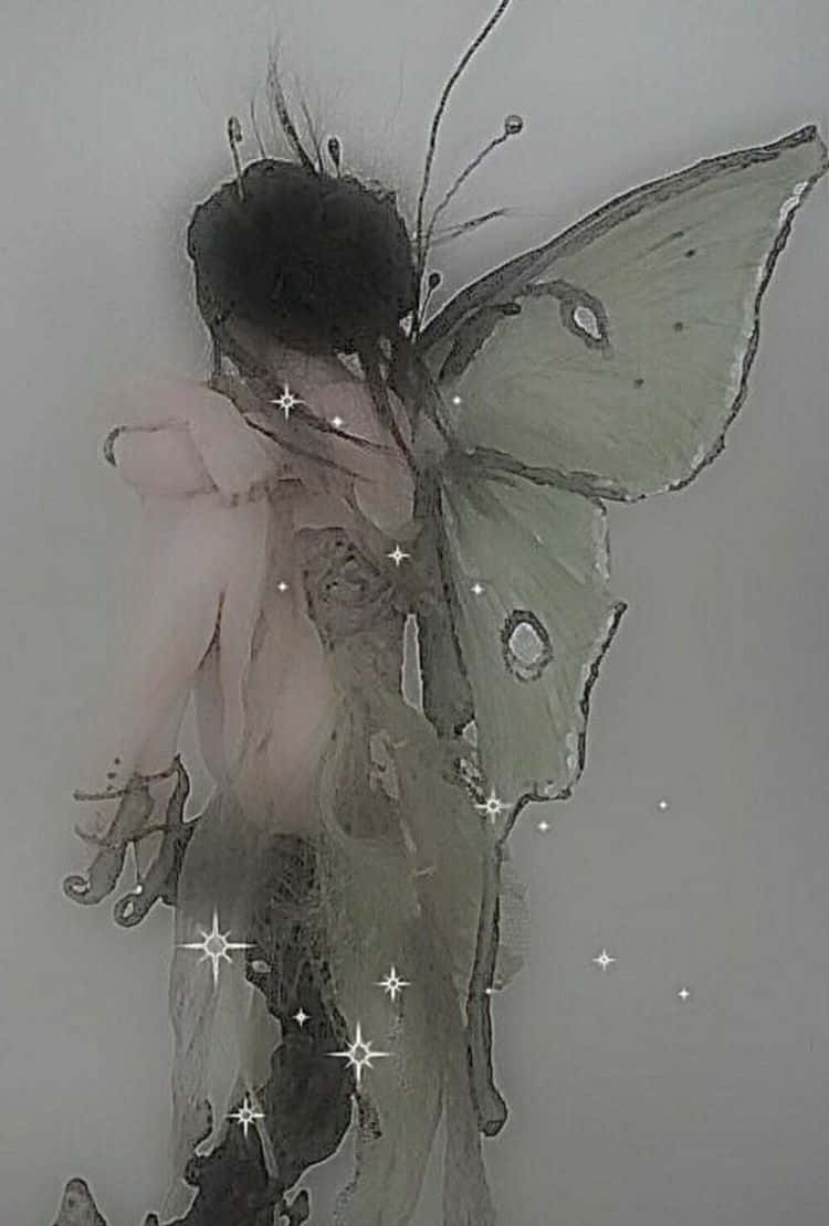 Fairy Grunge Aesthetic Winged Figure Wallpaper