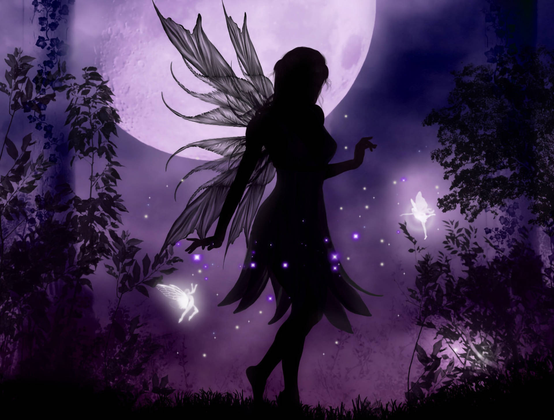 Fairy Grunge Purple Night Wallpaper