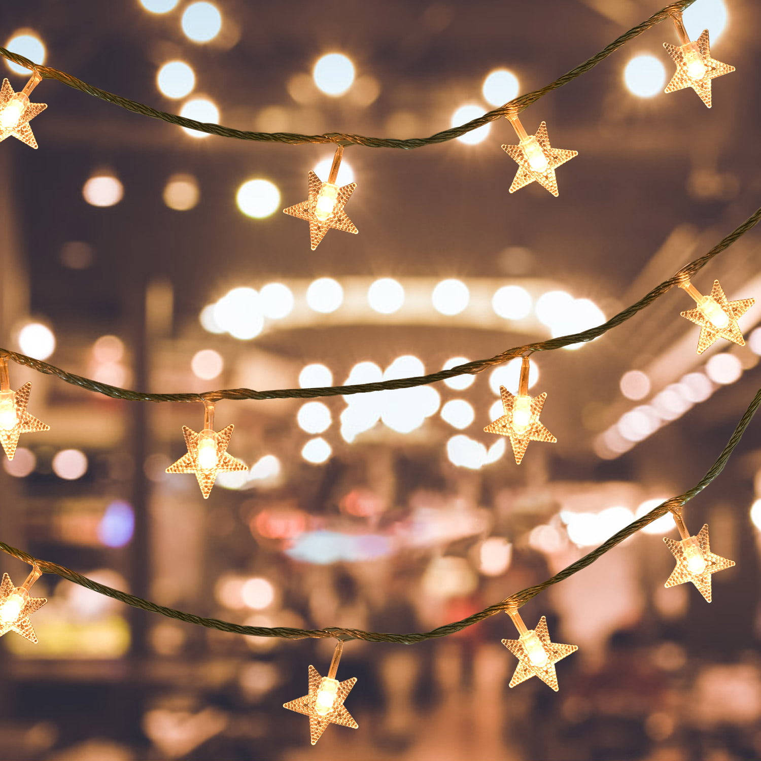 Enjoy the beauty of fairy lights twinkle away and create a dazzling elegant atmosphere Wallpaper