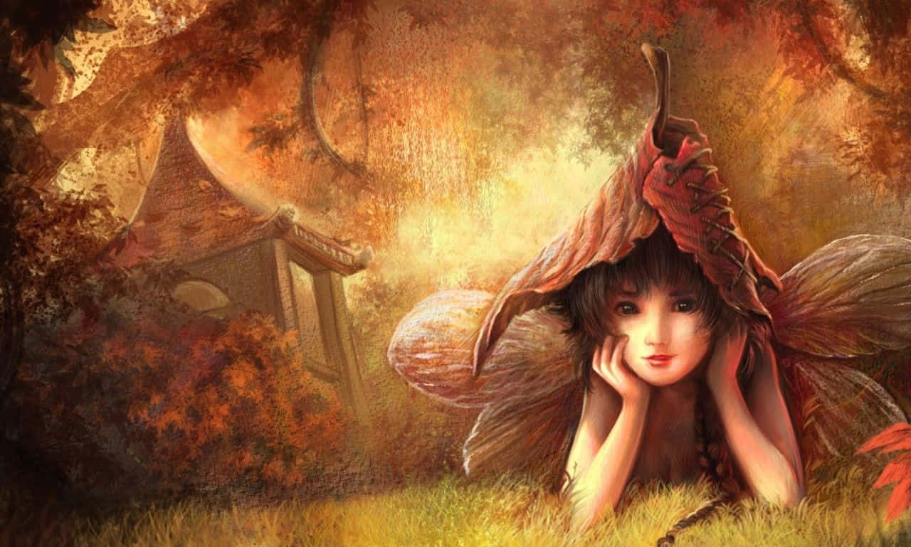 This whimsical fairy is enjoying their time in nature