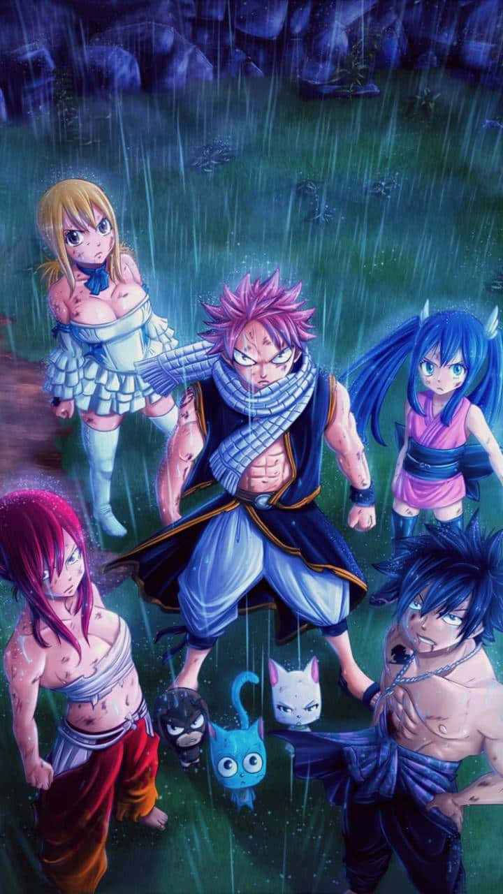 Fairy Tail Aesthetic Standing In The Rain Wallpaper