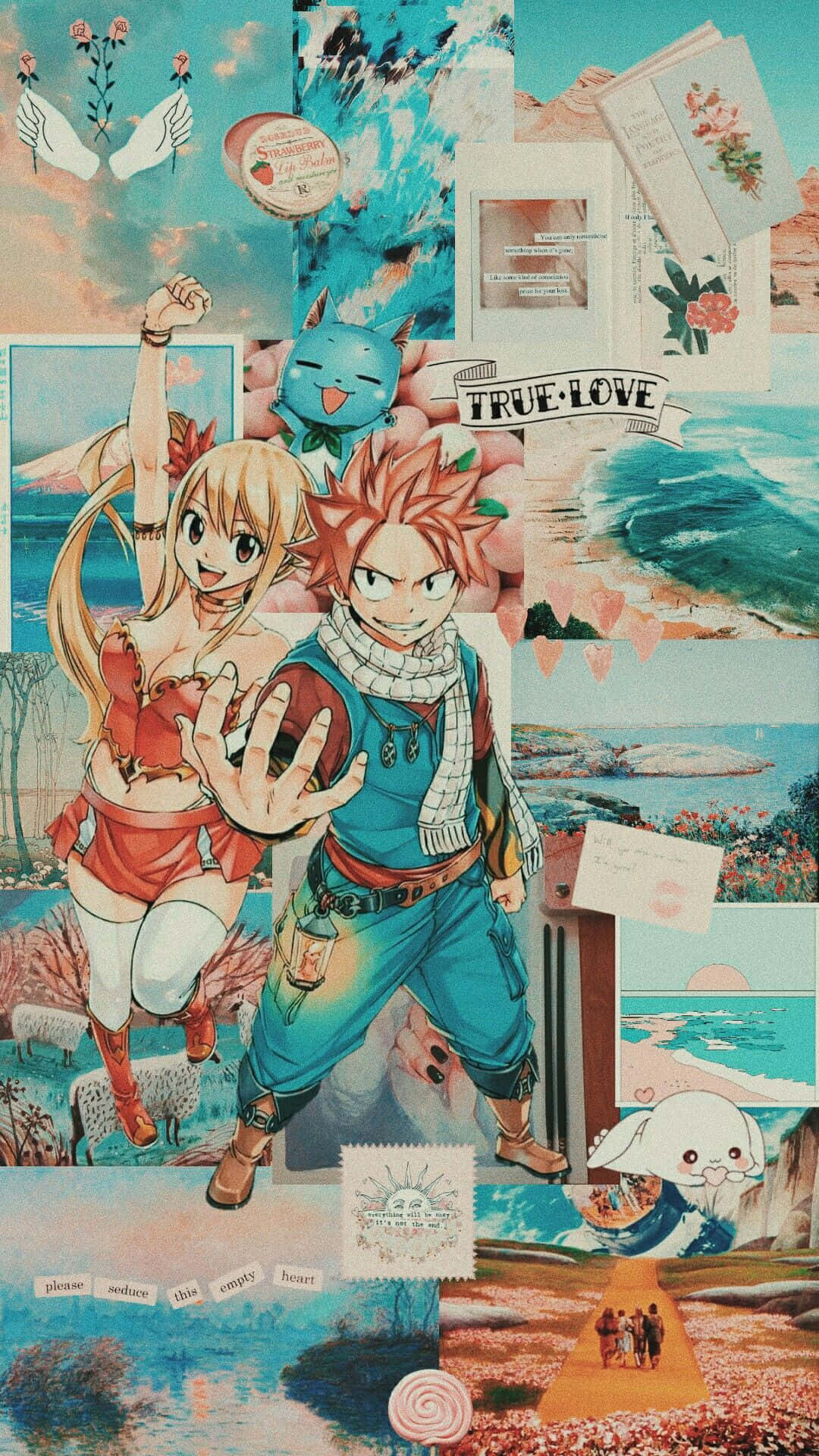 Fairy Tail Aesthetic Teal Filter Wallpaper