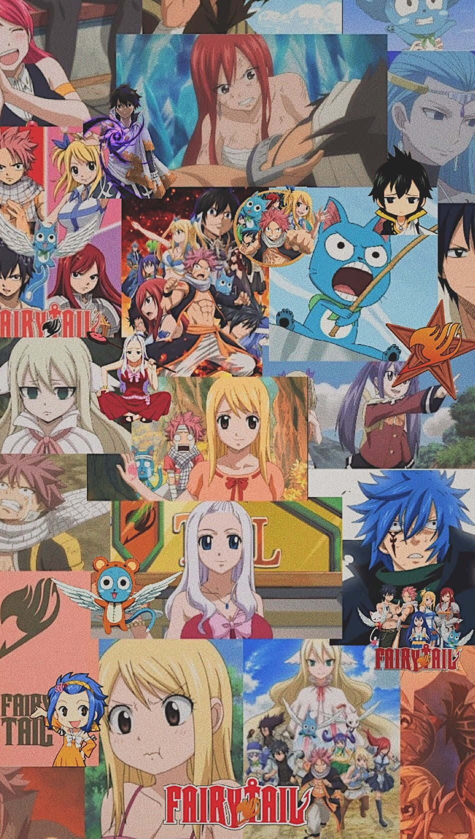 Fairytail Estetisk Anime-stillskollage Wallpaper