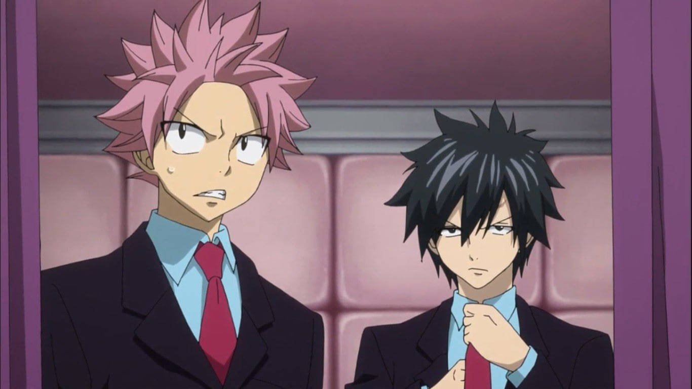 Fairy Tail Characters Natsu And Gray In Suits Wallpaper