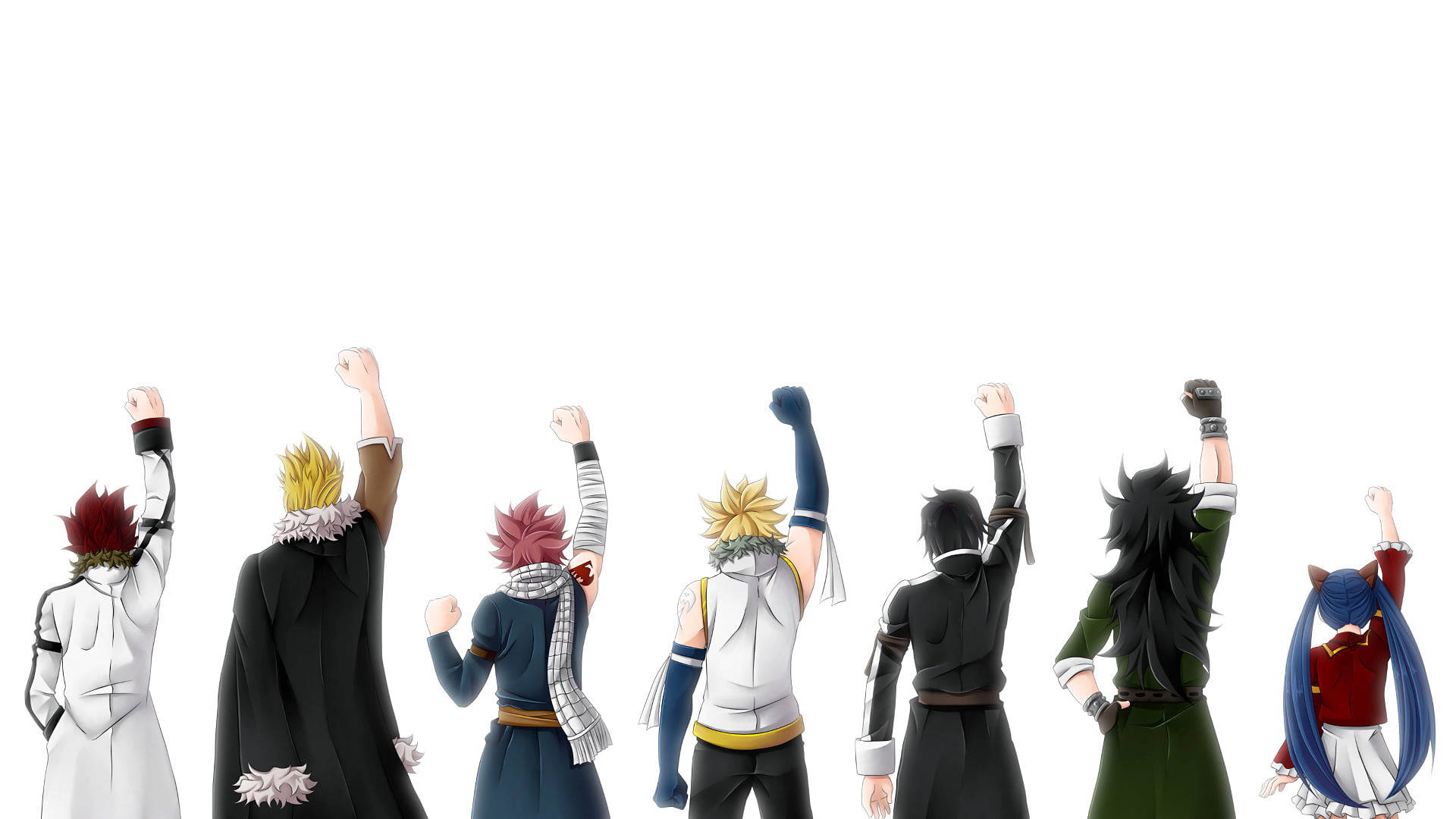 Fairy Tail Characters Raising Their Fists Wallpaper