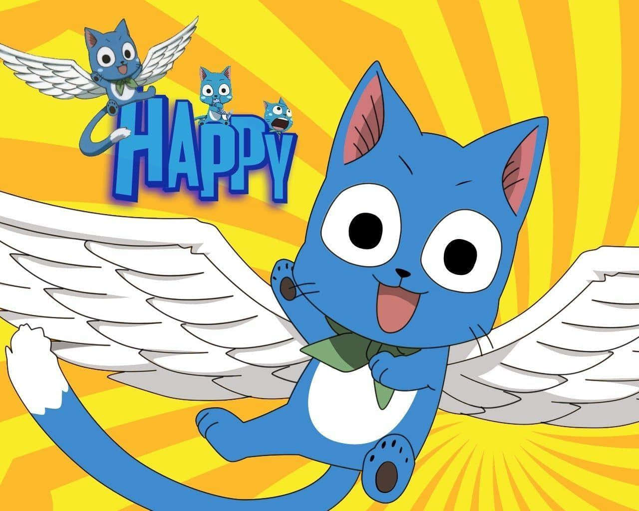 Happy the blue Exceed from Fairy Tail Wallpaper