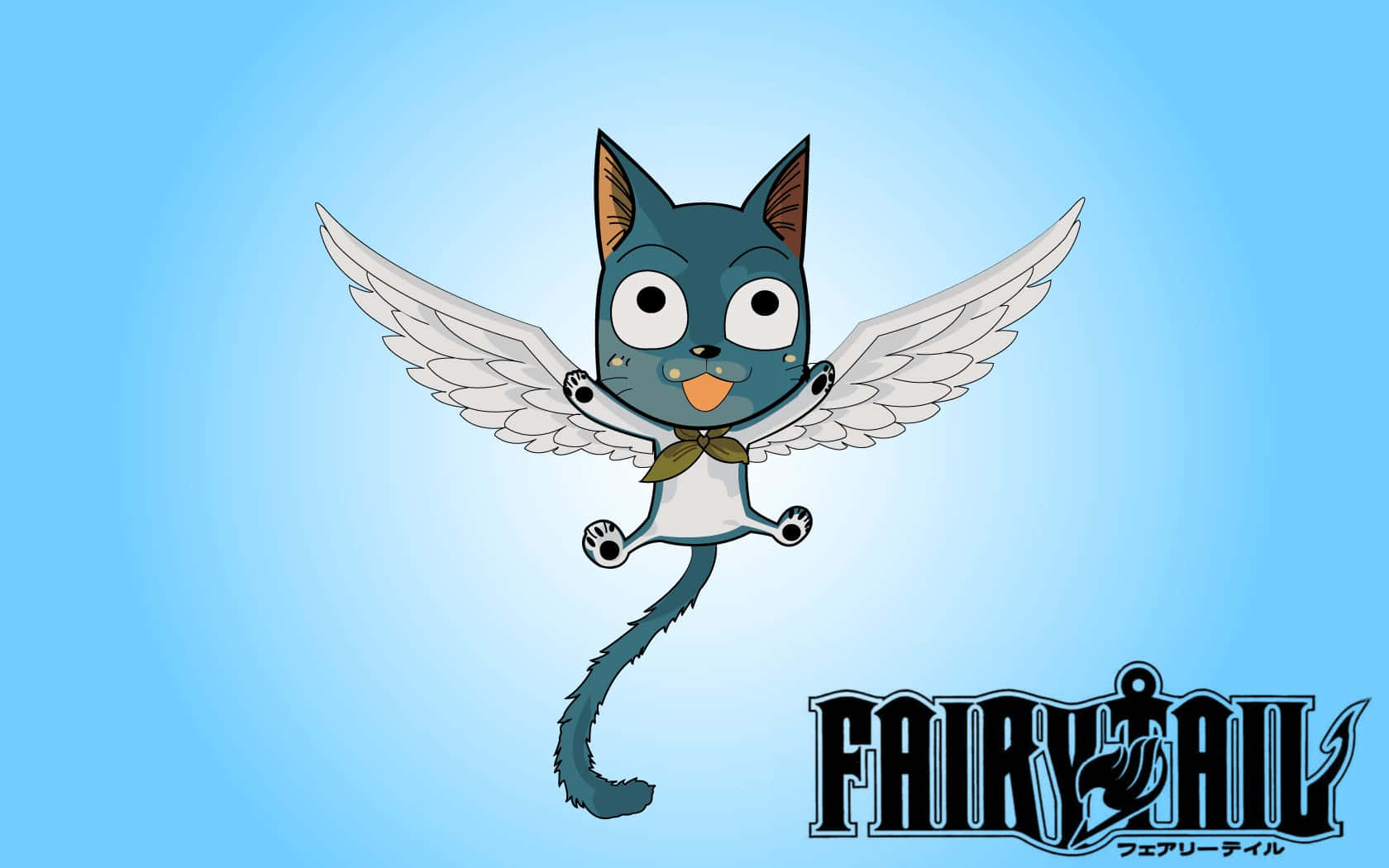 Happy: The Flying Blue Cat from Fairy Tail Wallpaper