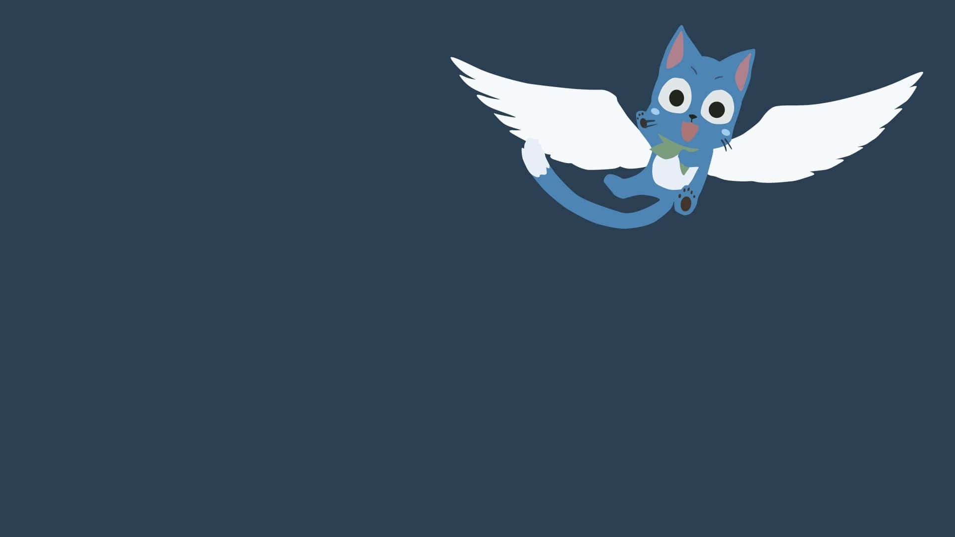 Happy, the lovable blue cat from Fairy Tail, takes flight! Wallpaper