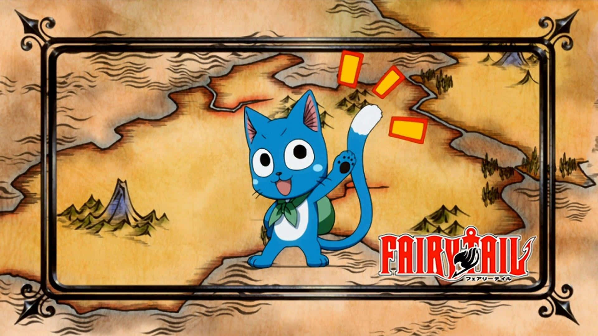 Happy the flying blue cat from the Fairy Tail anime Wallpaper
