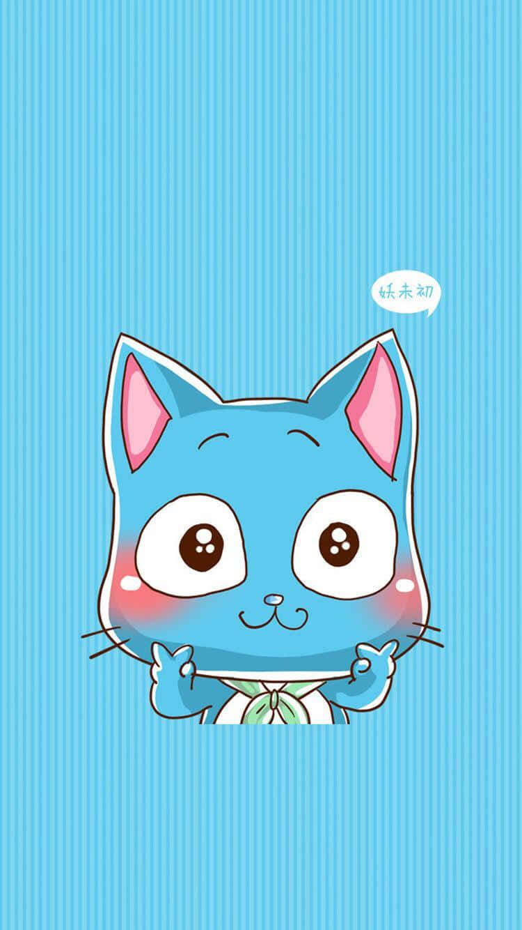 Happy, the lovable blue-winged cat from Fairy Tail Wallpaper