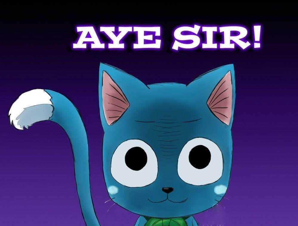 Happy the Cat from Fairy Tail Flying High Wallpaper