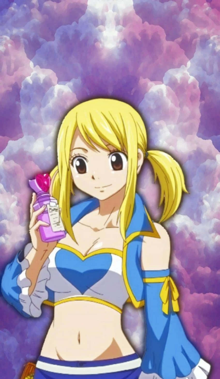 Fairy Tail Iphone-skal Med Lucy Heartfilia. Wallpaper