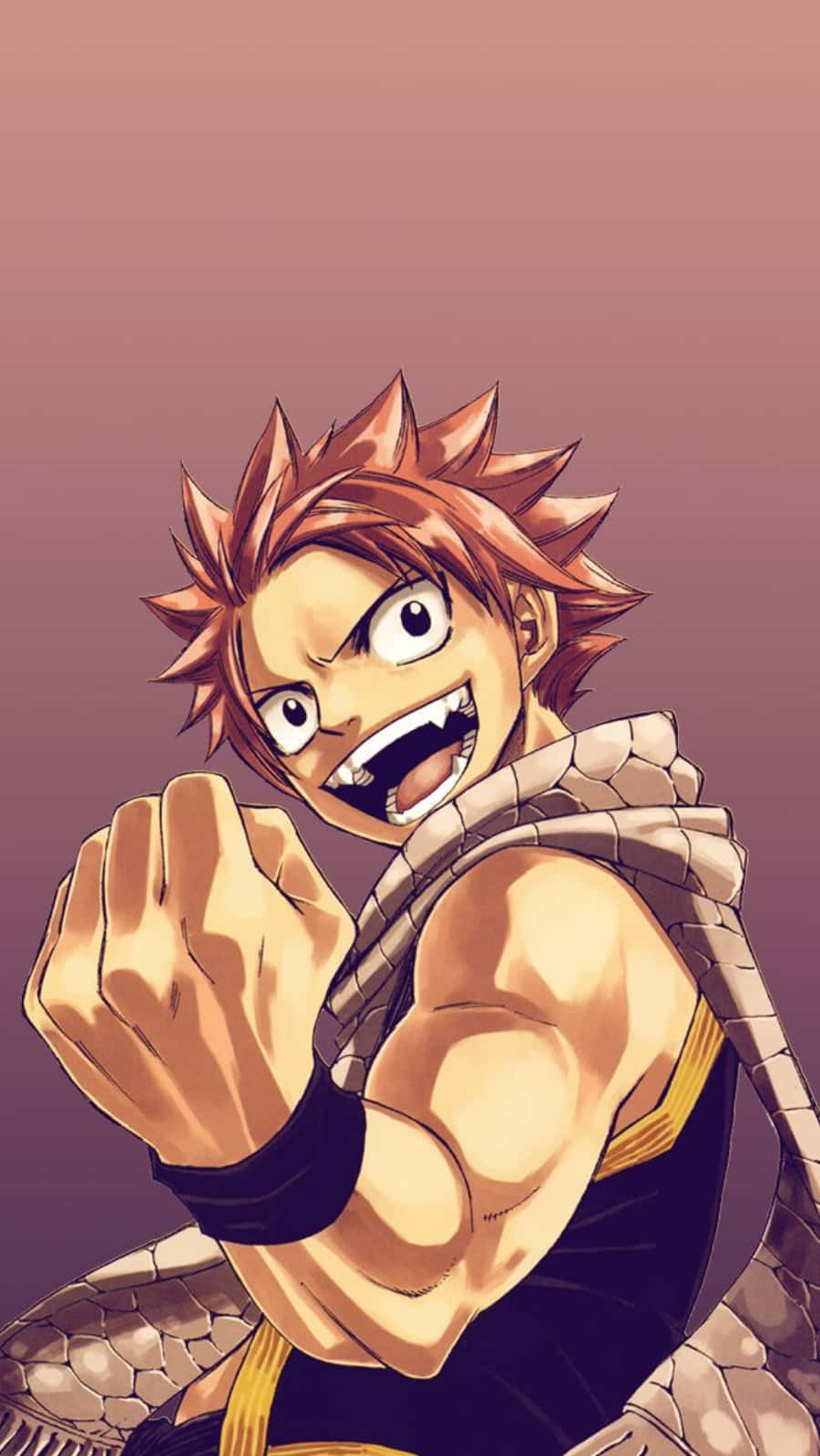 Fairy Tail Iphone Natsu Dragneel Showing Fist Wallpaper