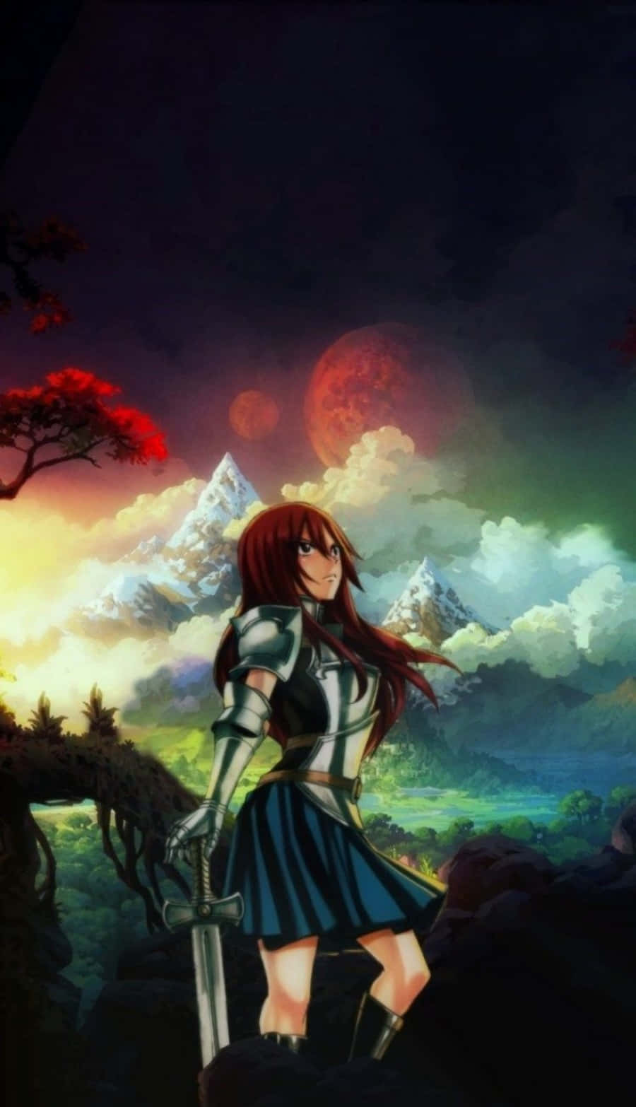 Fairy Tail Iphone Erza Scarlet With Sword Wallpaper