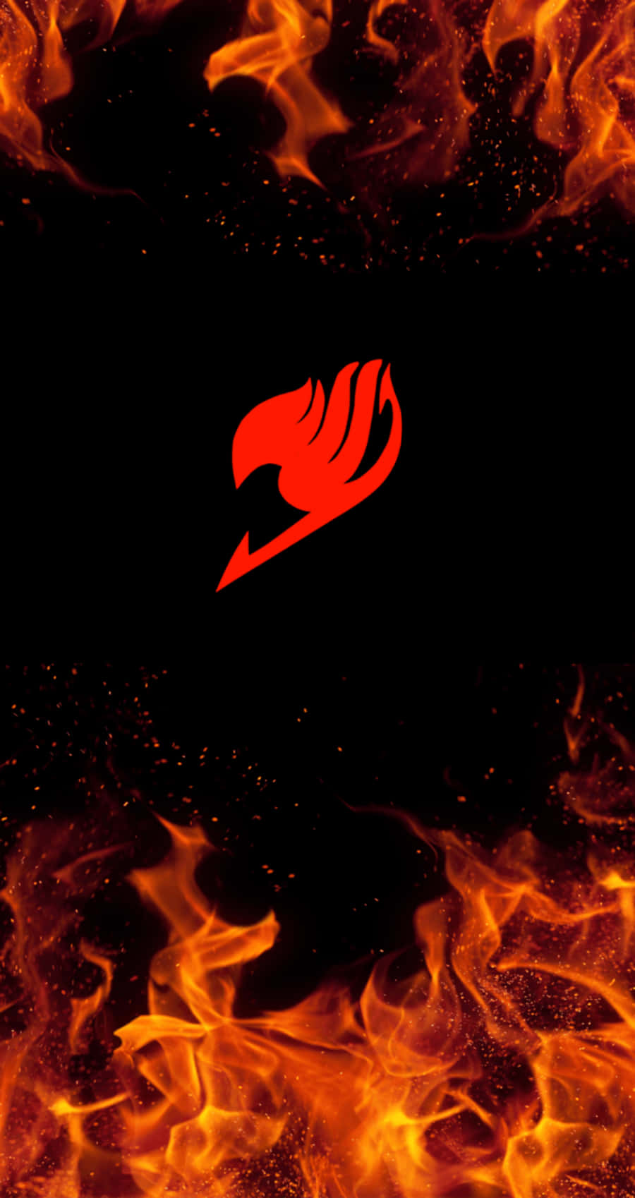 Fairytail Logo Iphone Rosso Con Contorno Fiammeggiante Sfondo