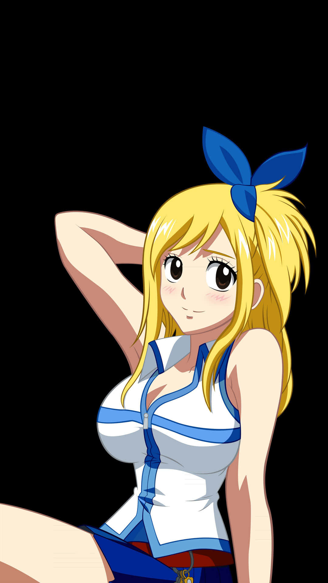 Fairy Tail Iphone Lucy Heartfilia Shy Smile Tapet: Fairy Tail Iphone Lucy Heartfilia Shy Smile Tapet Wallpaper