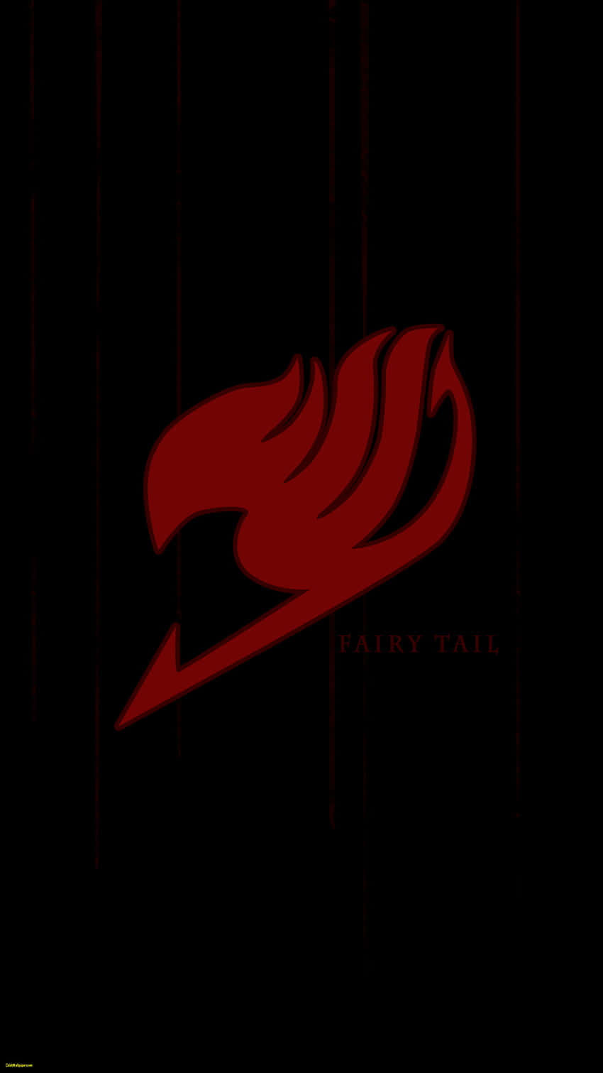 The dynamic logo of Fairy Tail, set amidst stars and fire. Wallpaper