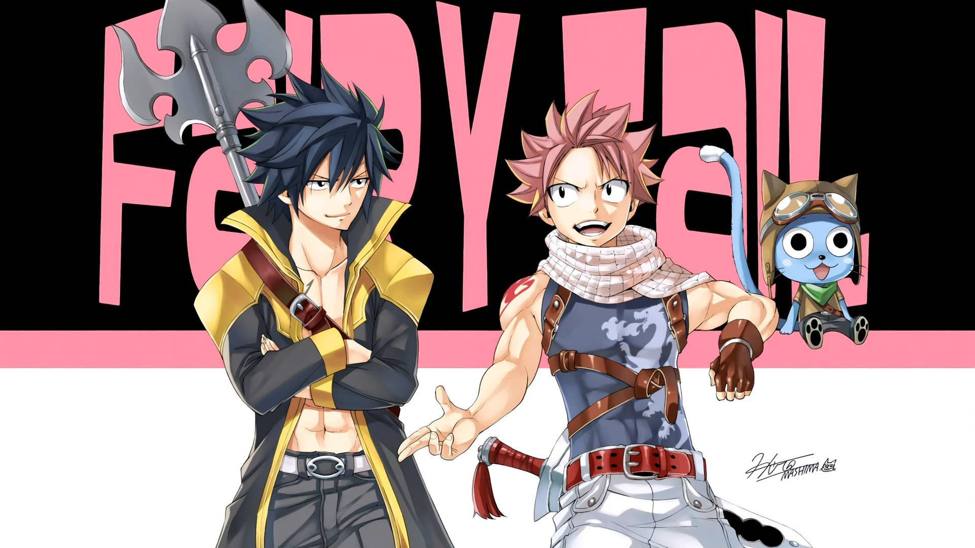Natsu and Gray, two of the main characters in the Fairy Tail anime. Wallpaper