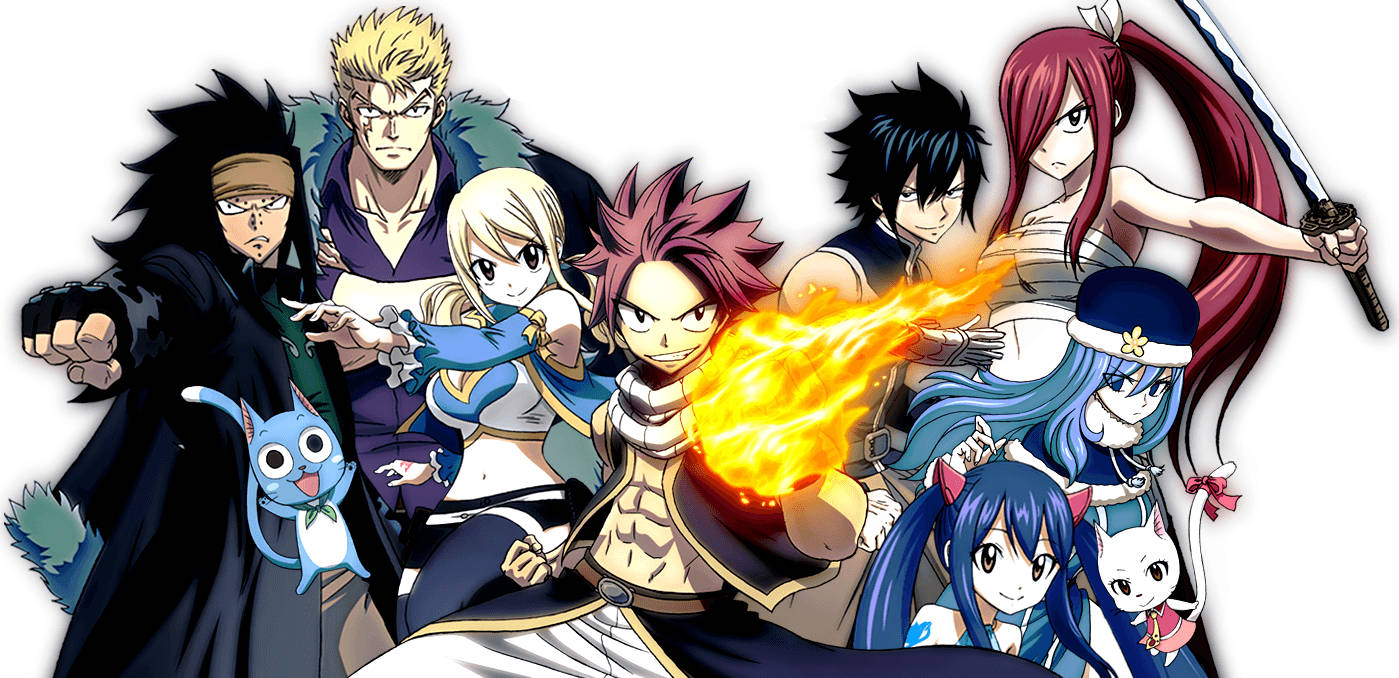 Fairy Tail Natsu With Friends Wallpaper