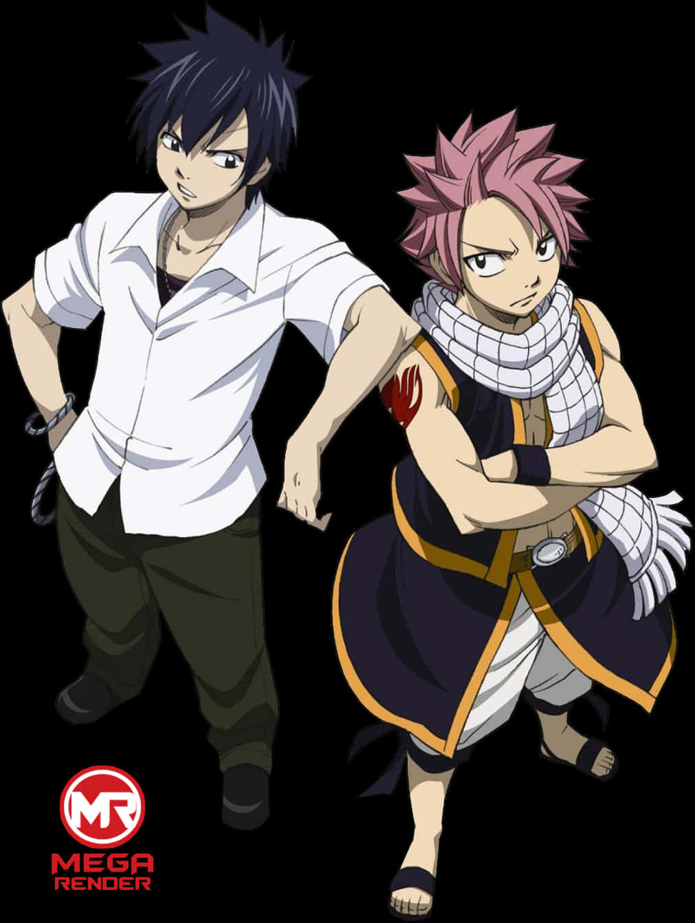 Fairy Tail Natsuand Gray Readyfor Battle PNG