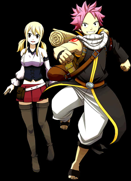 Fairy Tail Natsuand Lucy Characters PNG
