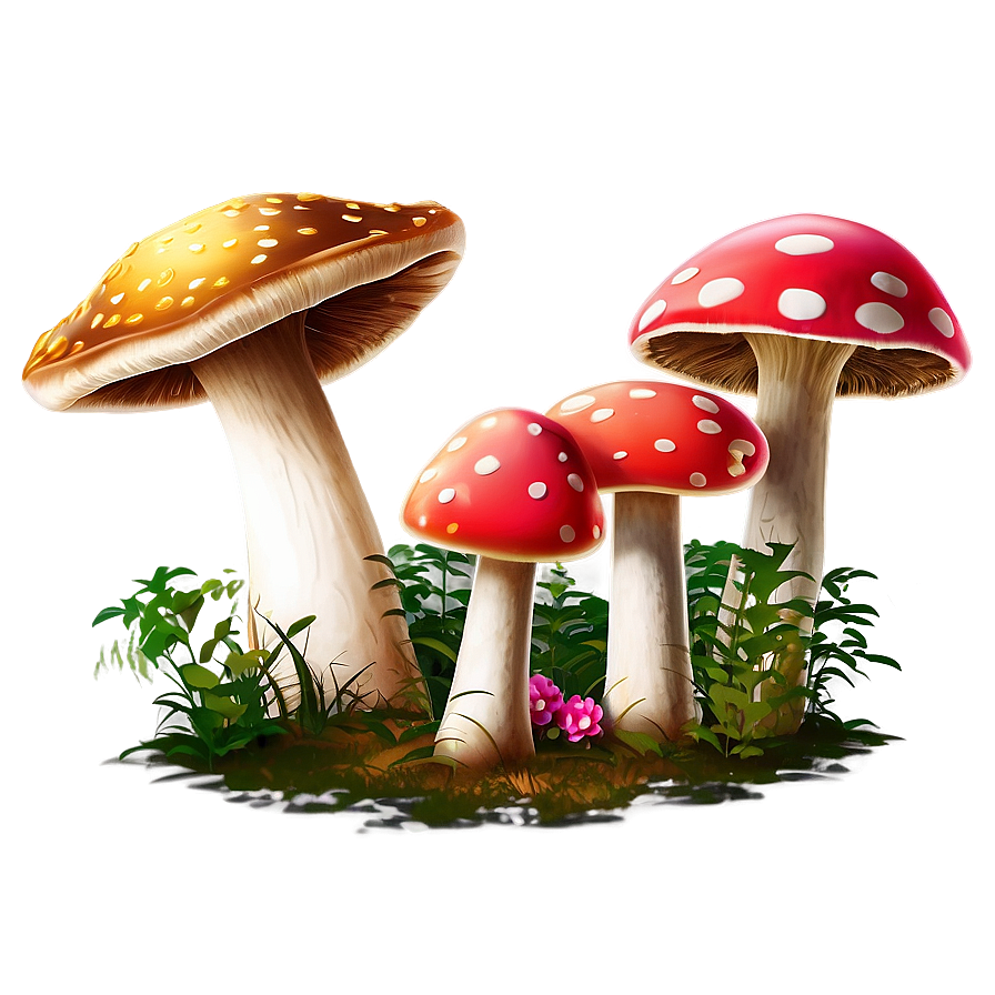 Fairy Tale Mushrooms Png 05242024 PNG