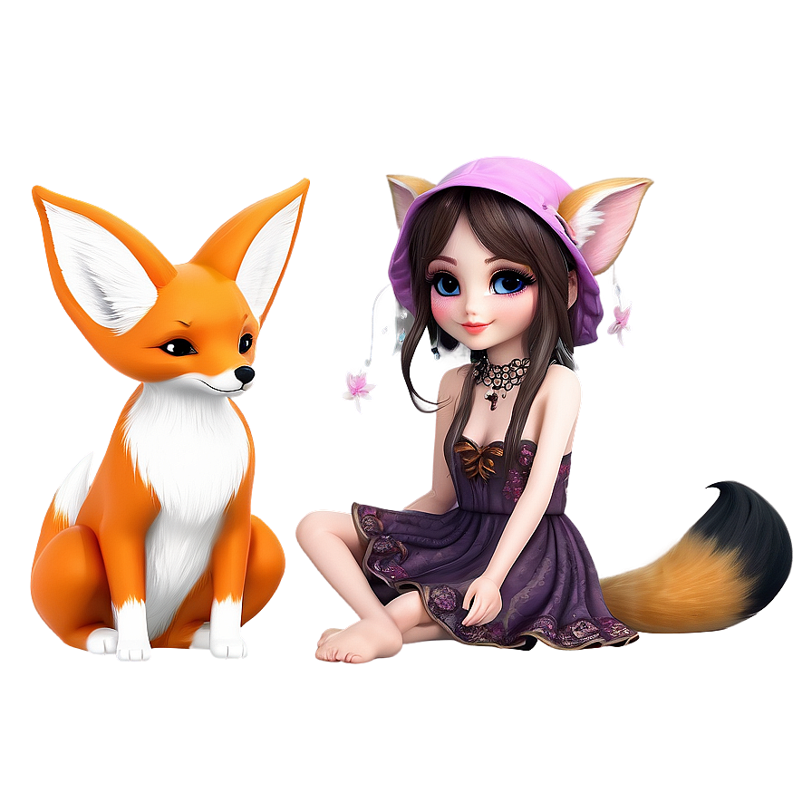 Download Fairy With A Pet Fox Png 05062024 | Wallpapers.com