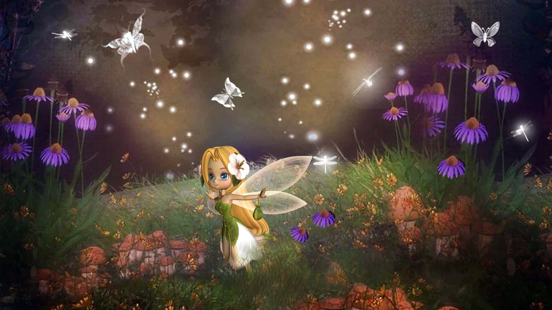 Butterflies Sparkles Fairycore Background