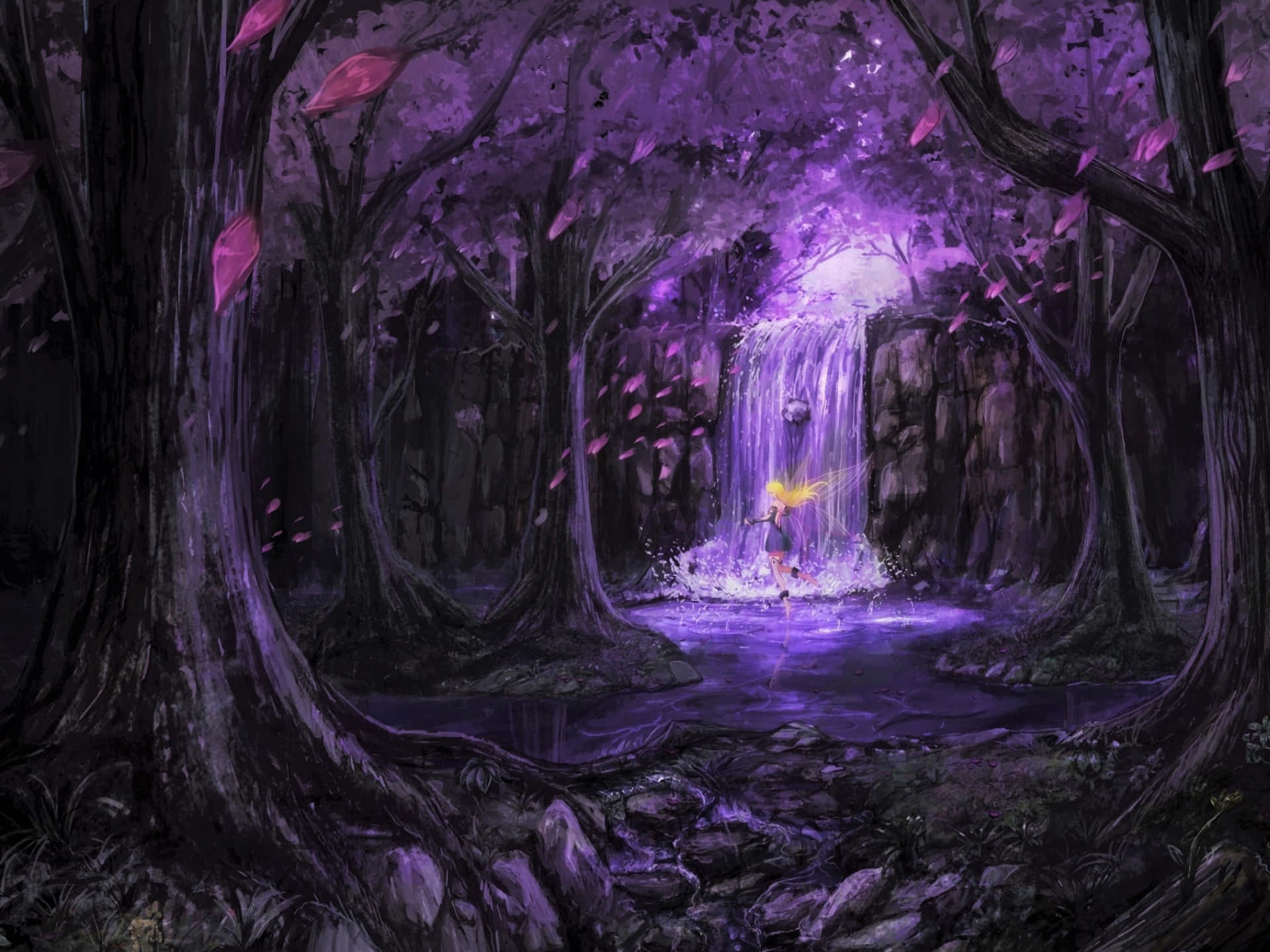 Purple Forest Fairycore Background