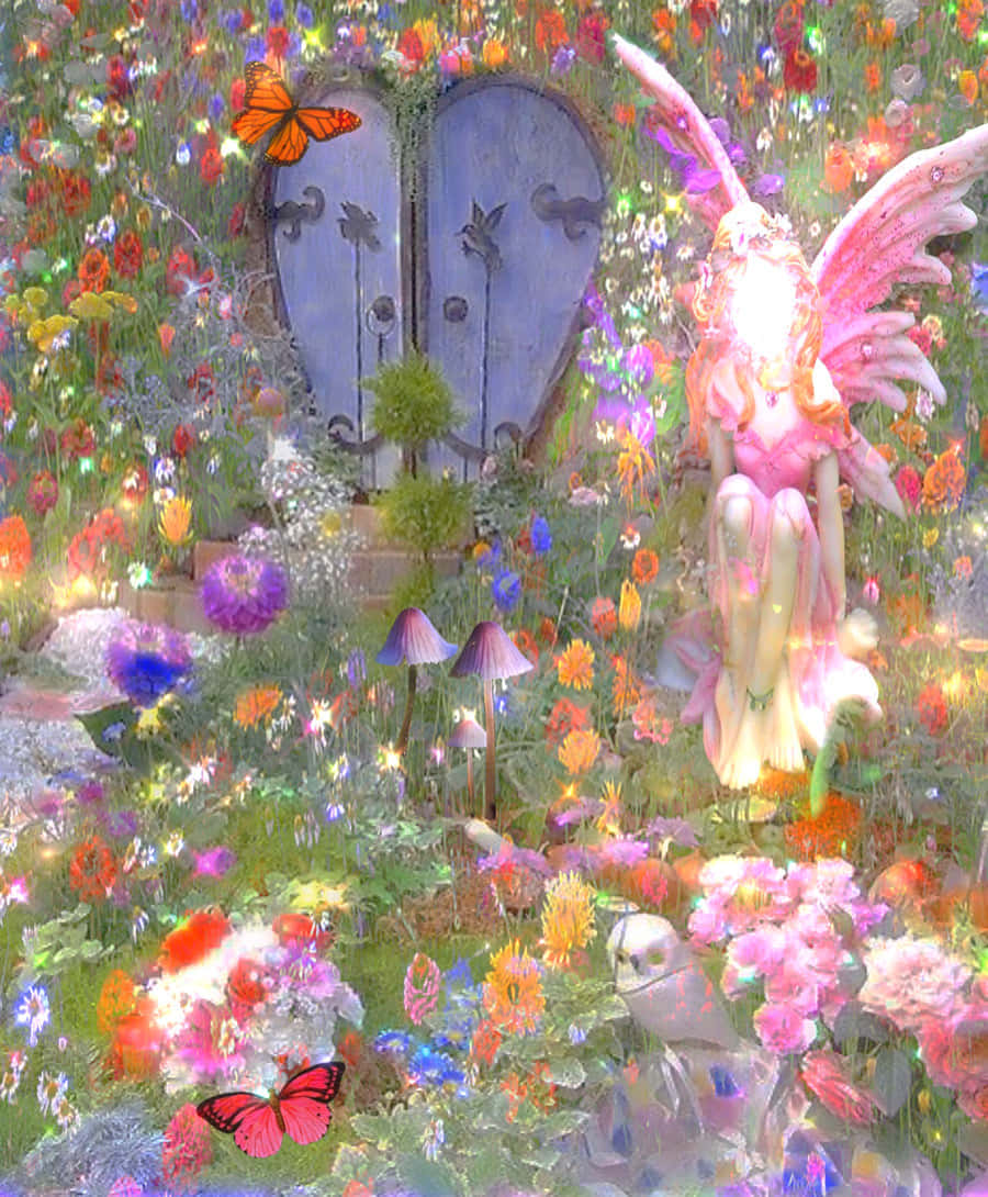 Fairycore House Flowers Background