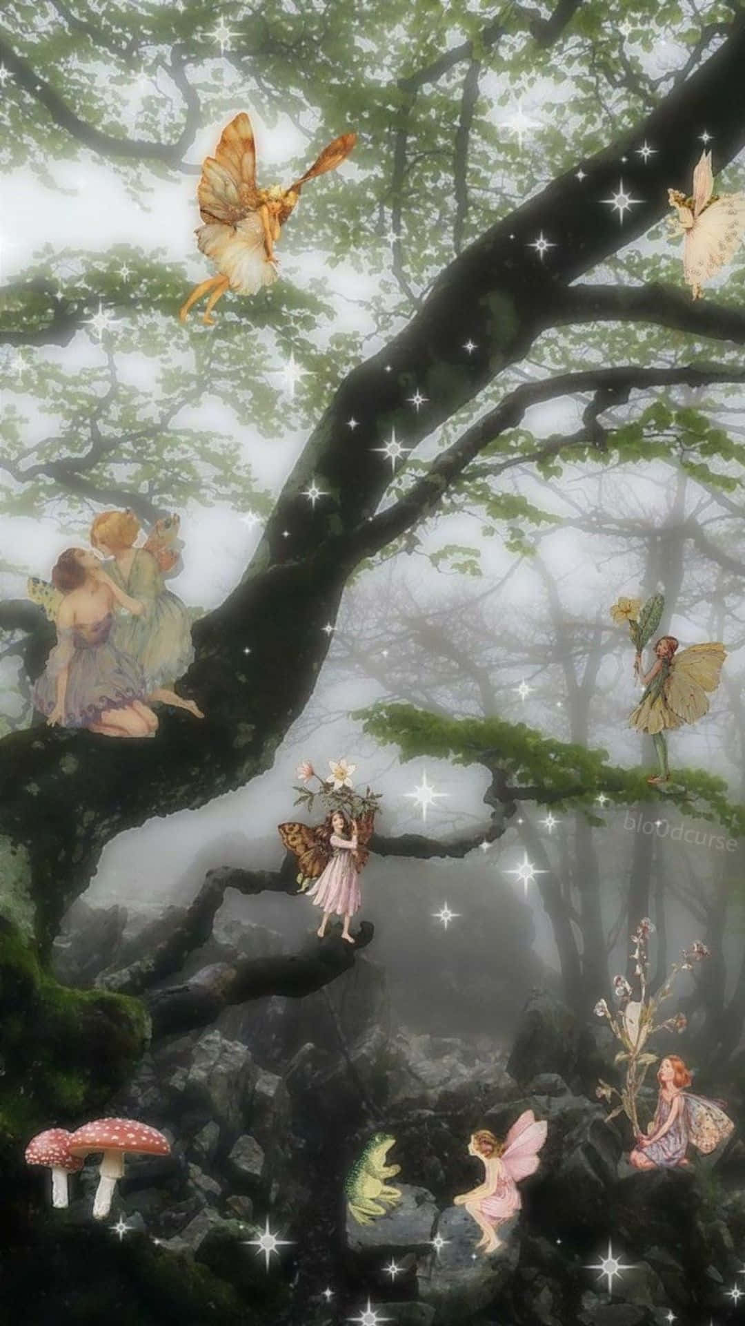 Forest Fairycore Clip Art Background