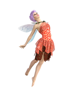 Fairyin Red Dress Floating PNG