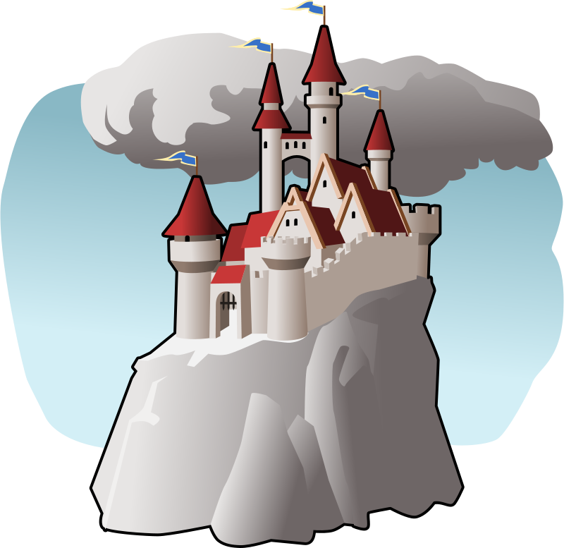 Fairytale_ Castle_on_ Cliff_ Vector PNG