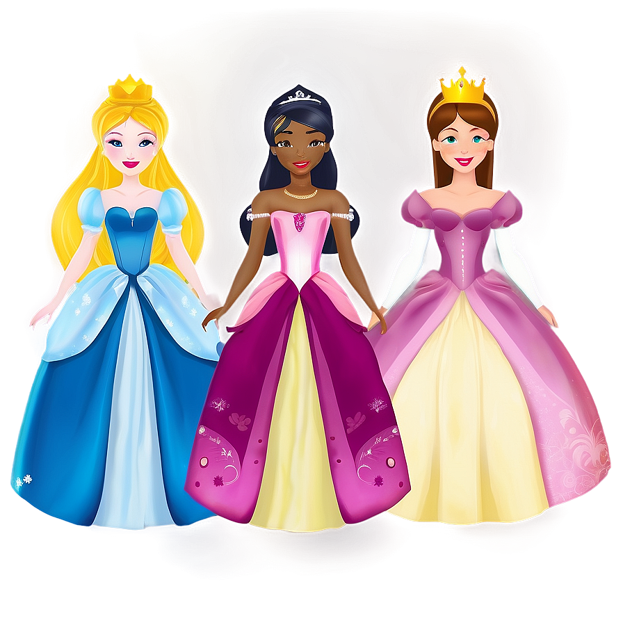 Fairytale Princesses Illustration Png Poo PNG