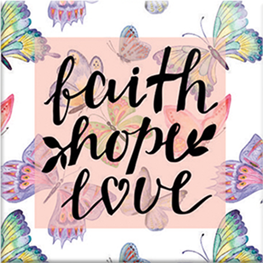 Faith Hope Love Butterfly Art PNG