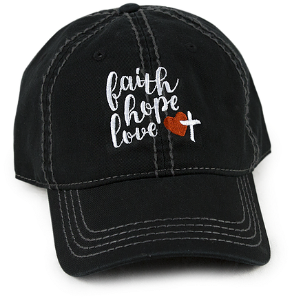 Faith Hope Love Embroidered Cap PNG