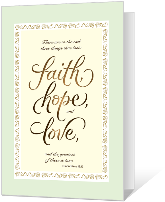 Faith Hope Love Inspirational Quote Card PNG