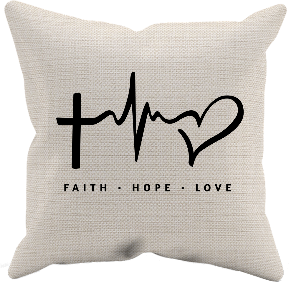 Faith Hope Love Pillow Design PNG