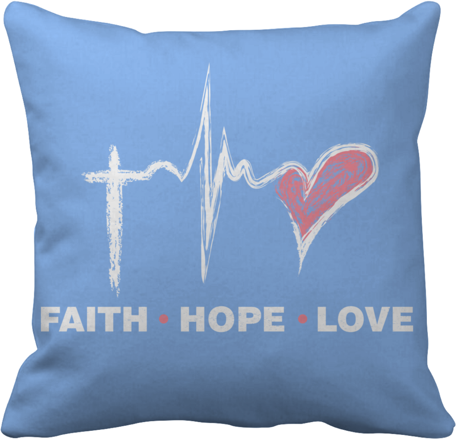 Faith Hope Love Pillow Design PNG