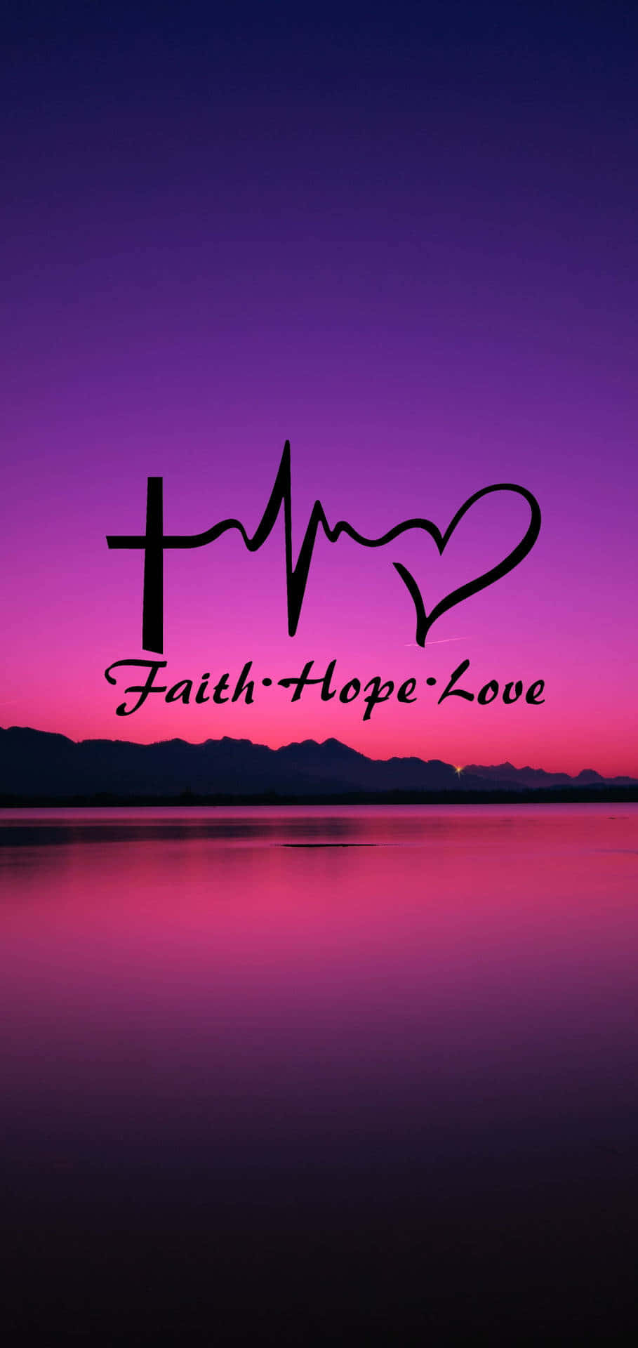 Faith Hope Love Sunset Aesthetic Wallpaper