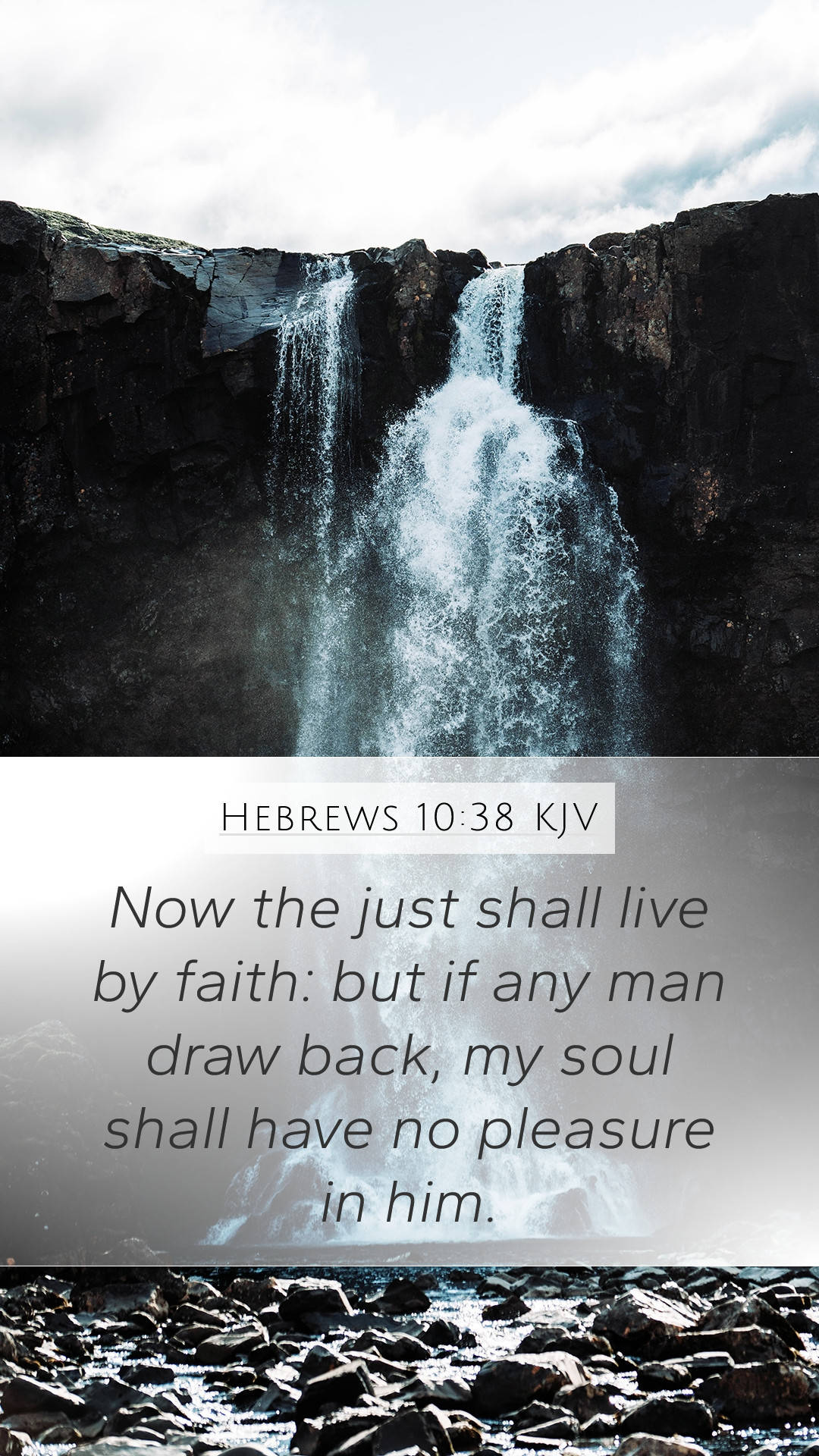 Faithful Waterfall Bible Verse Hebrews1038 Wallpaper