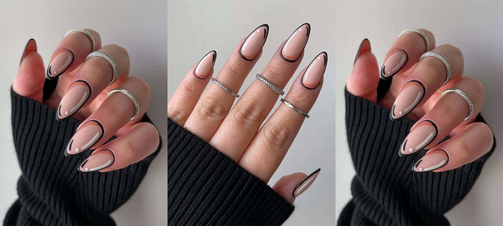A Woman's Nails Are Shown In Different Angles