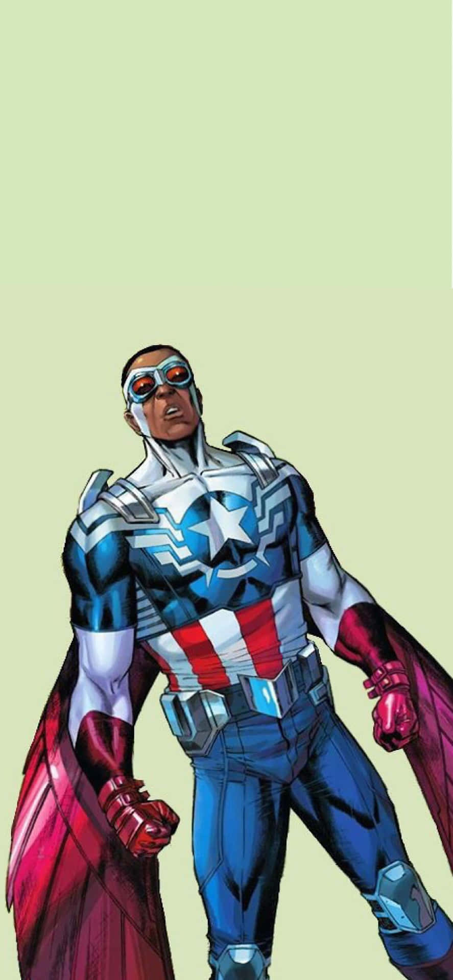 Falconmarvel Como Capitán América En Una Obra De Arte Fondo de pantalla