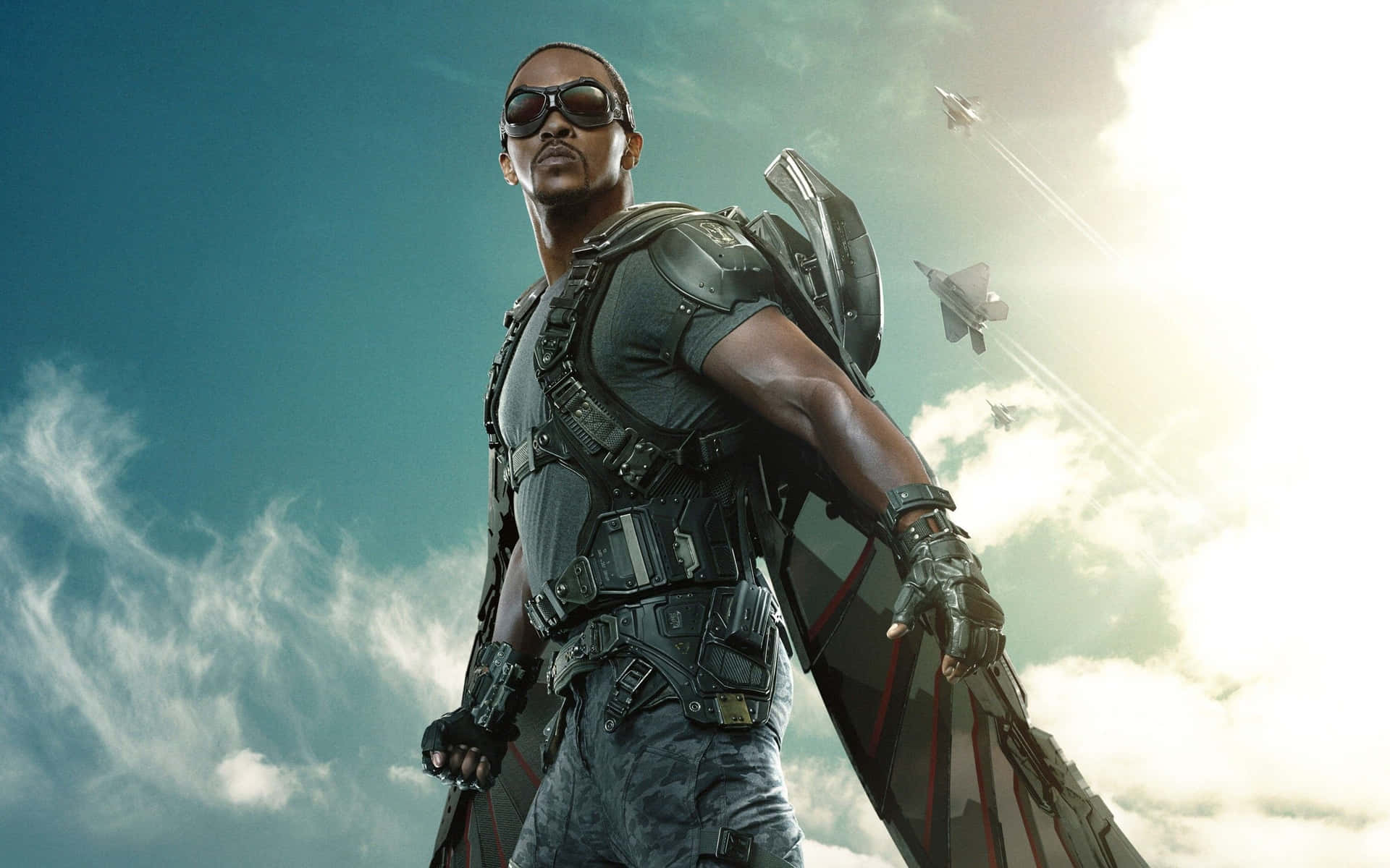Einikonischer Held Startet Durch: Falcon Von Marvel Wallpaper