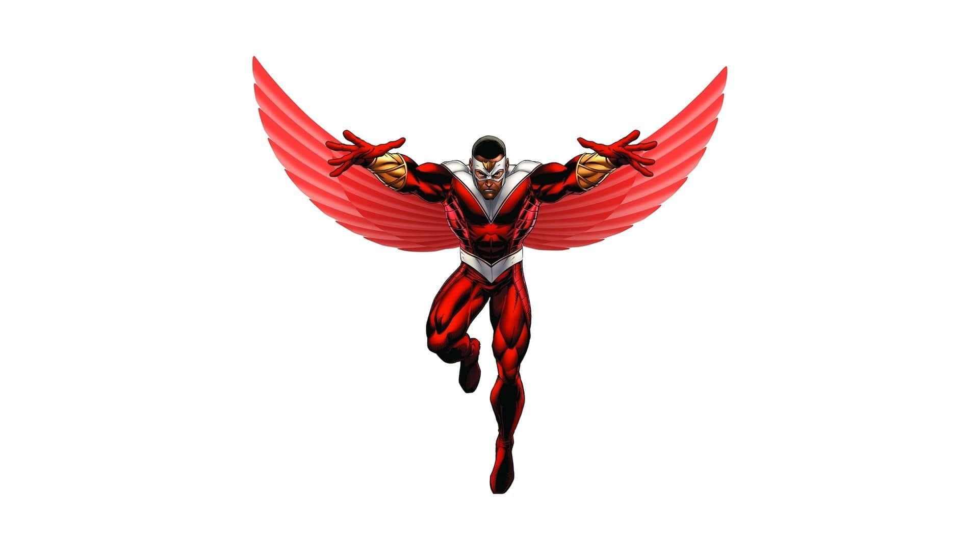 Falcon Marvel Superhelt I Rød Kappe Wallpaper